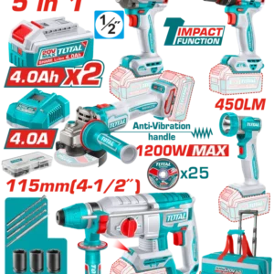 SET TOTAL 5 HERAMIENTAS INALAMBRICAS.